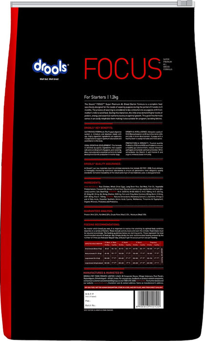 Drools Focus Starter Super Premium Dog Food , 1.2kg