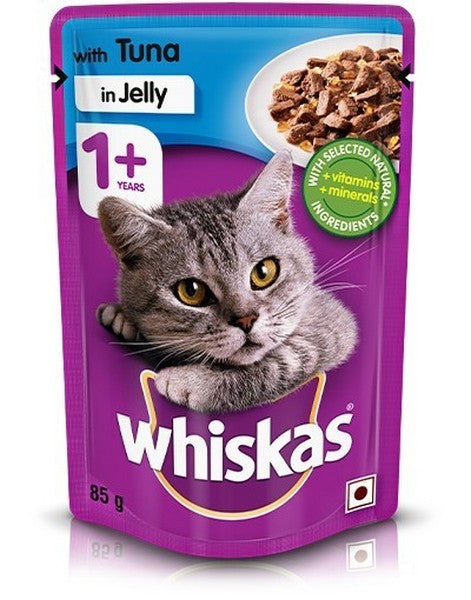 WHISKAS ADULT TUNA IN JELLY 85GM