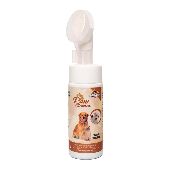 Nootie Dog Paw Cleaning Foam with Silicone Brush Paw Cleaner for Dog Foot Cleaning Brush For small and large breeds of dogs/Cats, Enriched with Limegrass Oil and Aloe Vera Extract Paw, Cleaner(150ml)