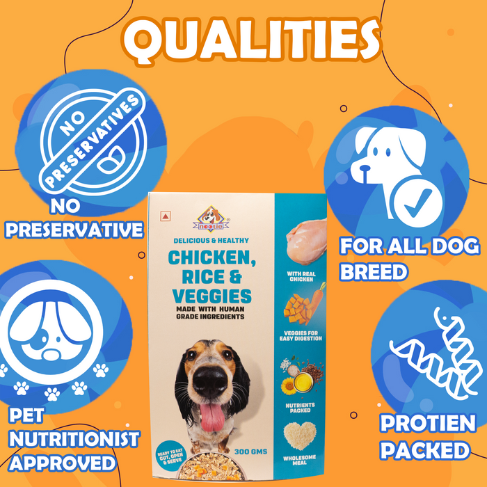 Nootie Freshly Wholesome All Natural Wet Dog Food | Chicken Rice & Veggies Flavor Gluten Free Non Vegetarian Meal