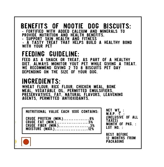 Nootie Oven Baked Real Mix Flavored Dog Biscuits, Jar Pack 750 Gms
