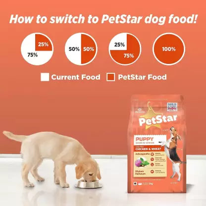 Mankind Petstar Chicken and Wheat Puppy Dry Food 3kg (Buy 1 Get 1 Free)