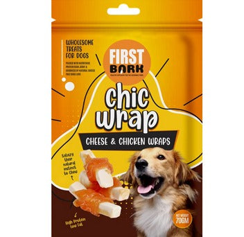 First Bark Chic Wrap Chees & Chicken Wraps Flavour 70gm