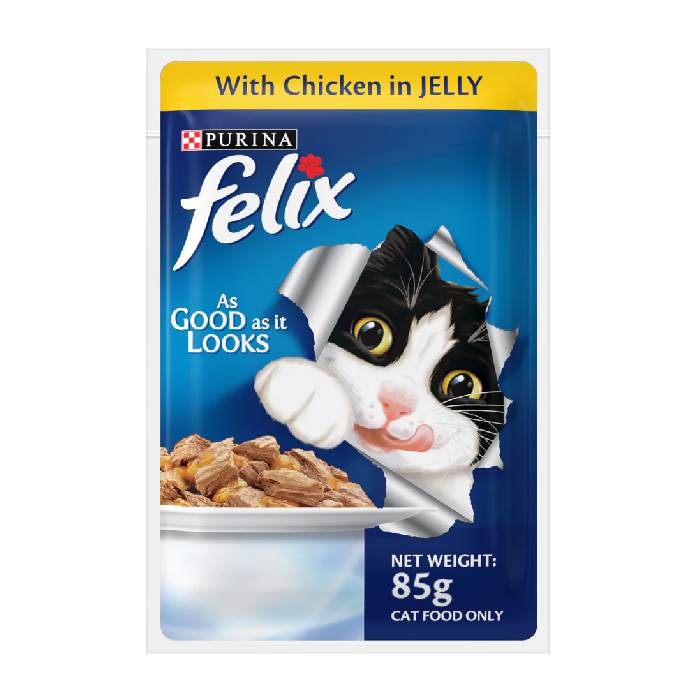 PURINA FELIX WITH CHICKEN IN JELLY ADULT WET CAT FOOD 85GM