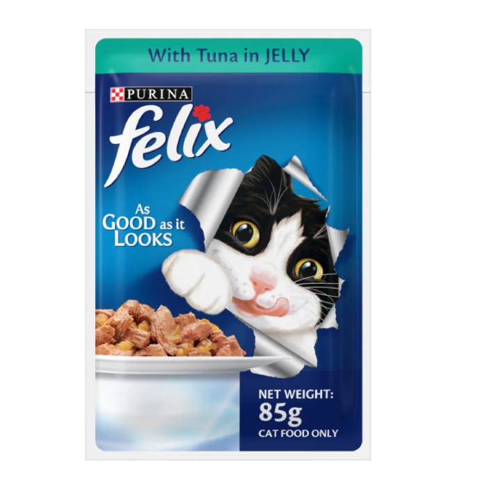 PURINA FELIX WITH TUNA IN JELLY ADULT WET CAT FOOD 85GM