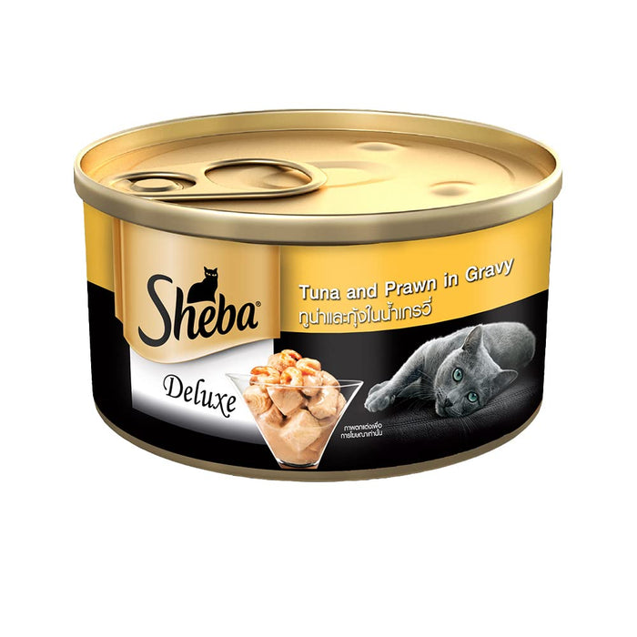 SHEBA DELUXE TUNA & PRAWN IN GRAVY 85GM