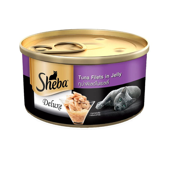 SHEBA DELUXE TUNA FILETS IN JELLY 85GM