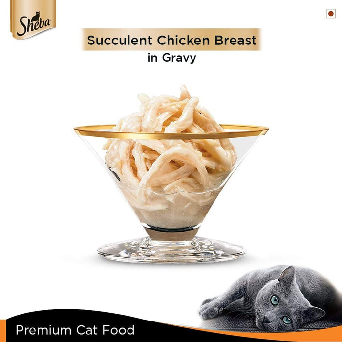 SHEBA DELUXE SUCCULENT CHICKEN BREAST IN GRAVY 85GM