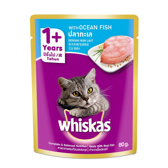 WHISKAS ADULT OCEAN FISH 80GM