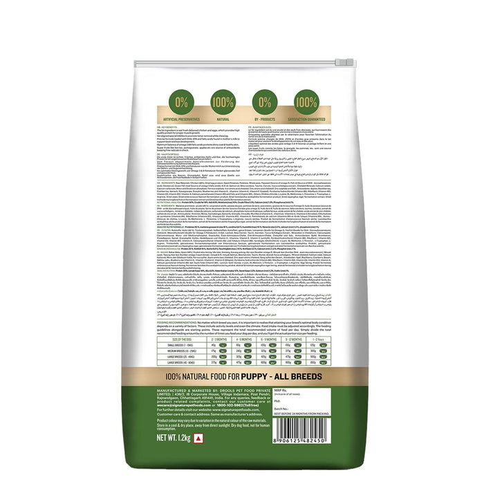 Grain Zero Signature Puppy Dog Dry Food - 1.2 Kg