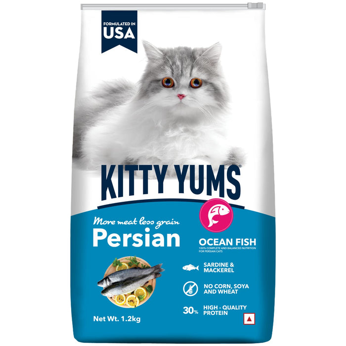 Kitty Yums Dry Persian Cat Food, Ocean Fish, 1.2kg