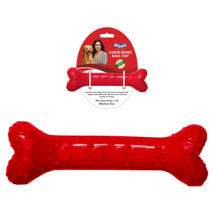 Drools Non-Toxic Rubber Dog Chew Bone Toy, Puppy/Dog Teething Toy (Large) - 8.5 inches