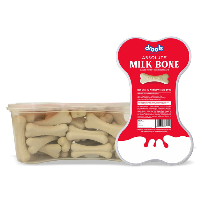 Drools Absolute Milk Bone Jar, Dog Treats - 40 Pieces (600 g) - NEW