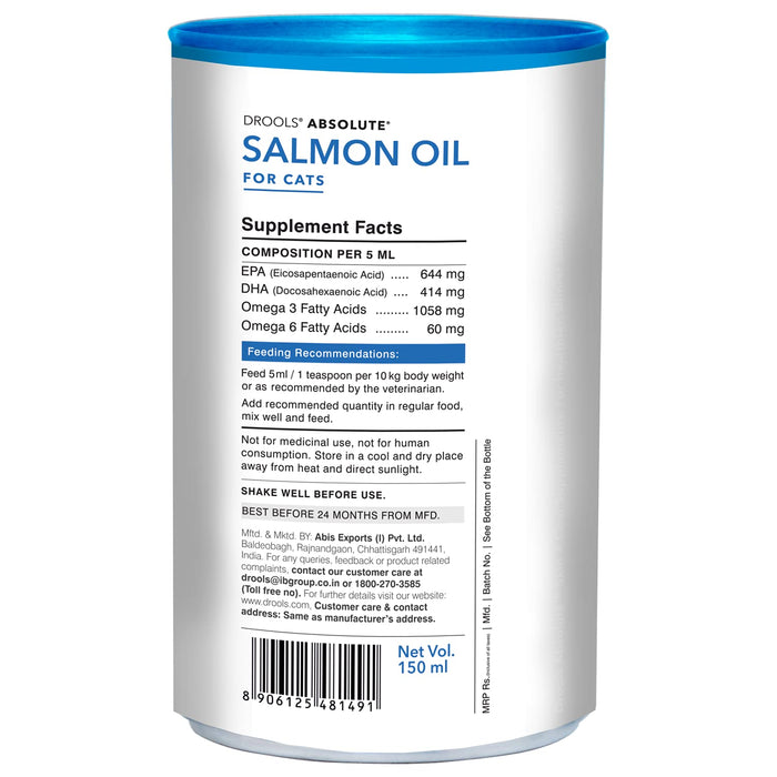 Drools Absolute Salmon Oil Syrup for Cats - 150ml