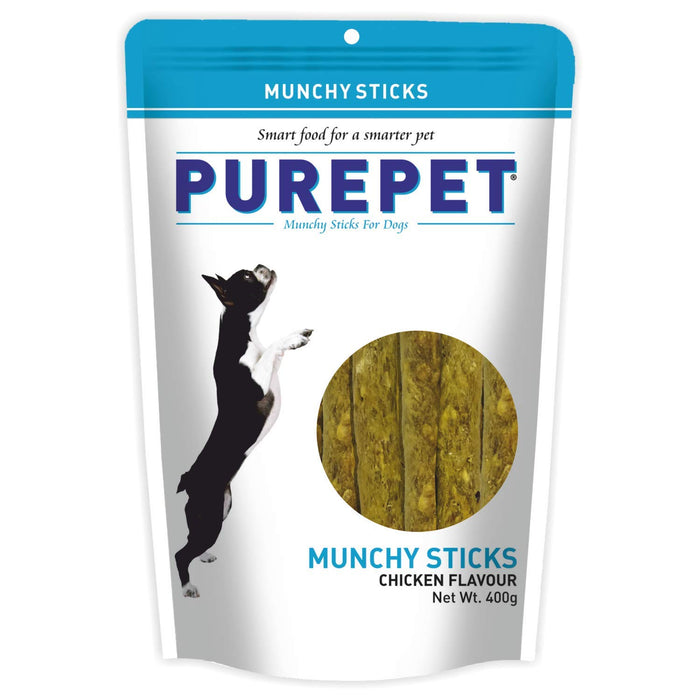 Purepet Munchy Sticks, Chicken Flavour, Dog Treats, 400 g
