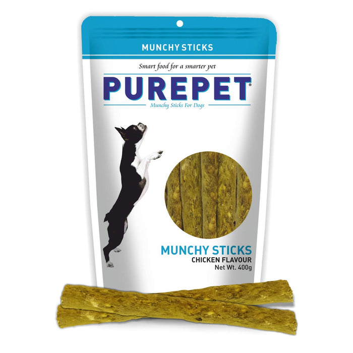 Purepet Munchy Sticks, Chicken Flavour, Dog Treats, 400 g