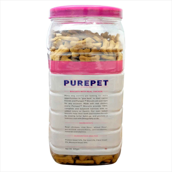 Purepet Mutton Flavour, Real Chicken Biscuit,Dog Treats- Jar, 800g