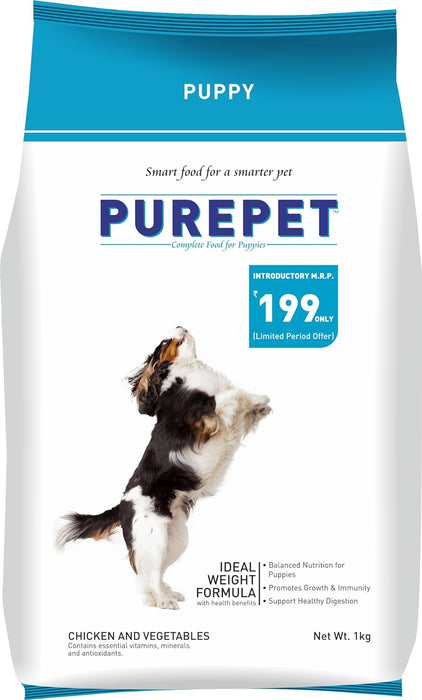 PUREPET CHICKEN & VEGETABLE PUPPY DOG DRY FOOD 1 kg