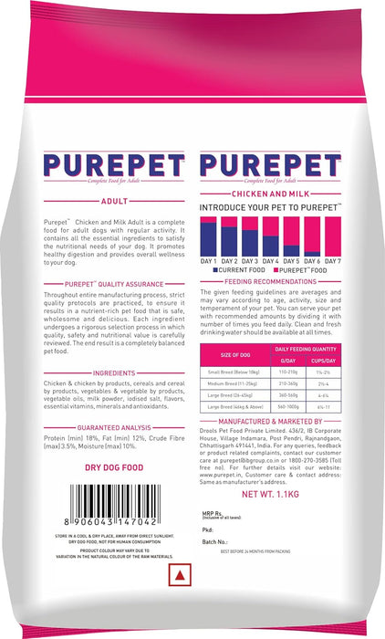 Purepet Adult Chicken and Milk 1kg