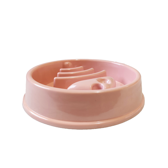 Nootie Slow Feeder Bowl, Durable Slow Fun Feeder Interactive Bloat Stop Dog Bowl for Dog and Cat (Pink)