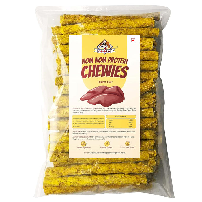 Nootie Chicken Flavored Dog Treats (1kg) | Rawhide Chew Sticks for Healthy Teeth & Strong Gums