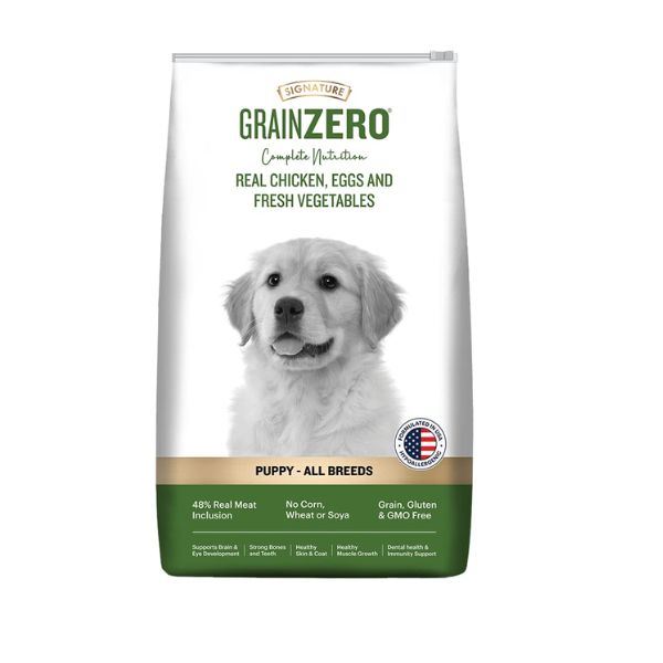 Signature Grain Zero Real Chicken, Eggs and Fresh Vegetables Puppy All Breeds Dry Food For Dog 3kg