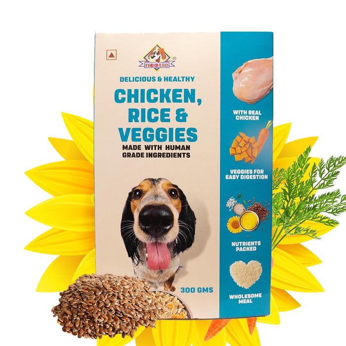 Nootie Freshly Wholesome Wet Dog Food (300g) | Chicken Pulao with Human-Grade Ingredients & Gluten-Free Formula