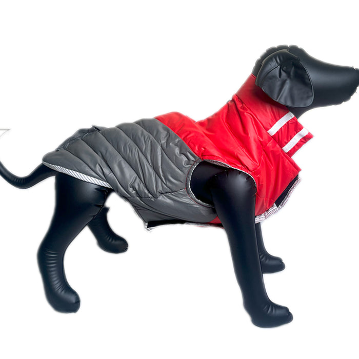 Nootie Dog Winter Jacket - Warm and Comfortable Dog Jacket for Winter-Grey & Red