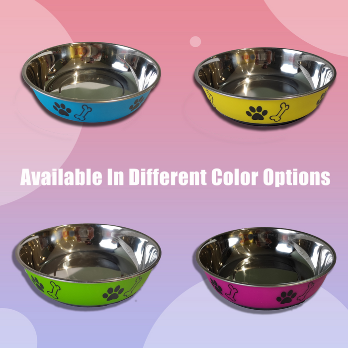 Nootie Blue Paw Printed Food & Water Feeder Bowl For Dogs