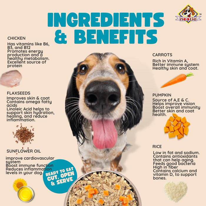 Nootie Freshly Wholesome Wet Dog Food (300g) | Chicken Pulao with Human-Grade Ingredients & Gluten-Free Formula