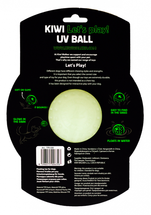 KIWI WALKER Let's Play Glow Ball Toy For Dogs