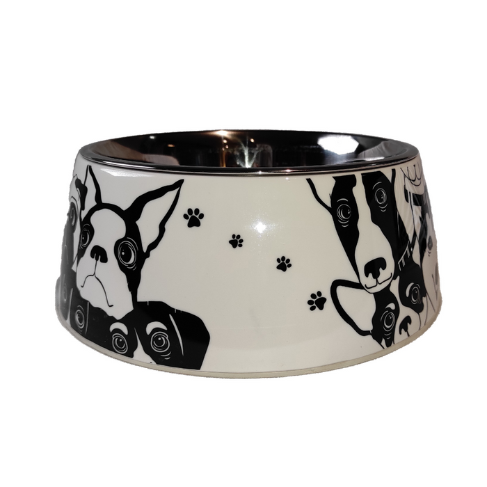 Nootie French Bull Dog Printed Stainless Steel Non Skid Bowl For Dog/Cat