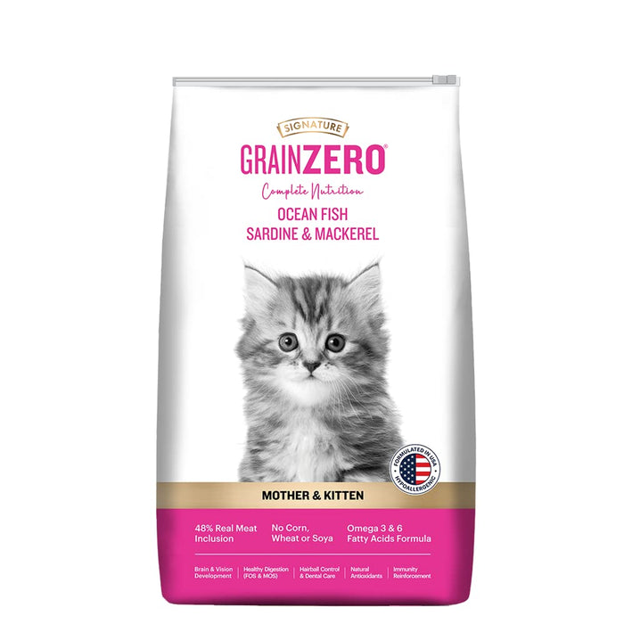 Grain Zero Signature Mother & Kitten Cat Dry Food - 1.2 kg - Ocean Fish, Sardine and Mackeral
