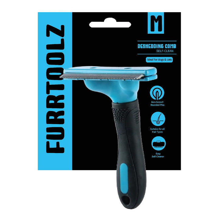 Furrtoolz Premium Deshedding Comb Medium - Ultimate Tool for Reducing Shedding