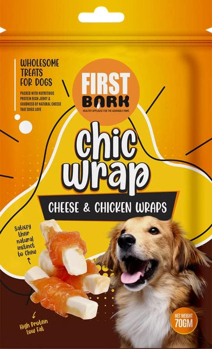 FirstBark Chic Wrap Cheese & Chicken Wrap Flavor 70g (Pack of 2)