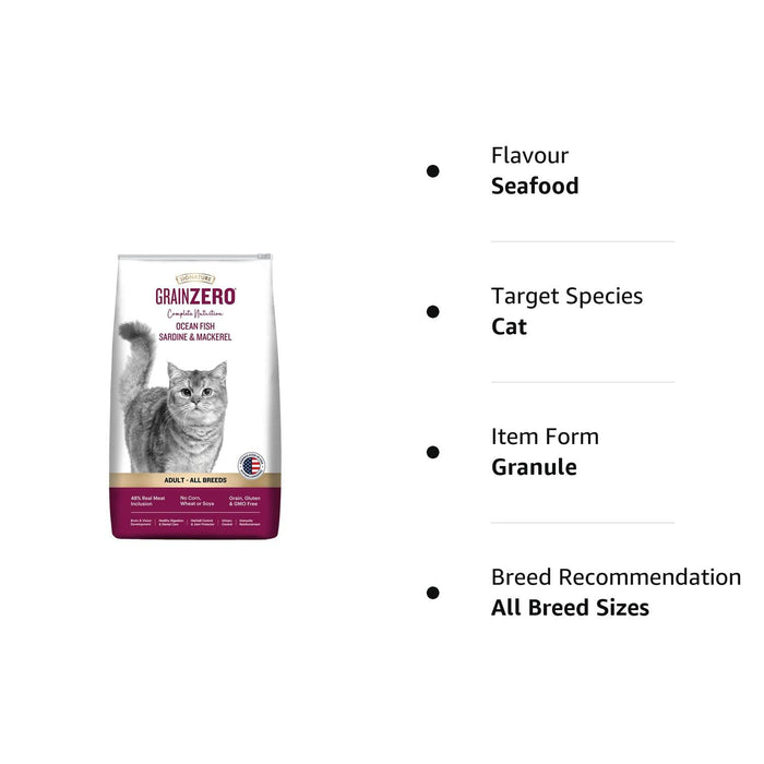 Grain Zero Signature Adult Cat Dry Food - 1.2 kg - Ocean Fish, Sardine and Mackeral