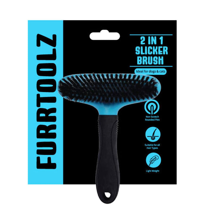 Furrtoolz 2-in-1 Slicker Brush for Pets