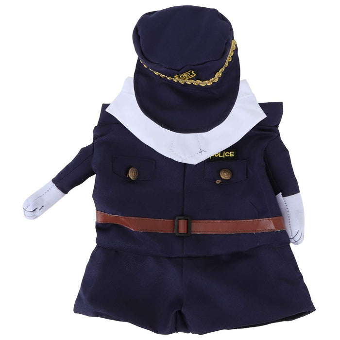Nootie Pet Halloween Clothes, Polyester Cute Pet Clothes Doctor Police Upright Halloween Costume Dress Up for Cats Dogs(Navy Blue Police)