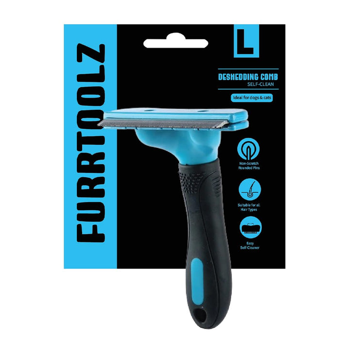 Furrtoolz Premium Deshedding Comb Large - Ultimate Tool for Reducing Shedding in Large Pets Tool from Nootie