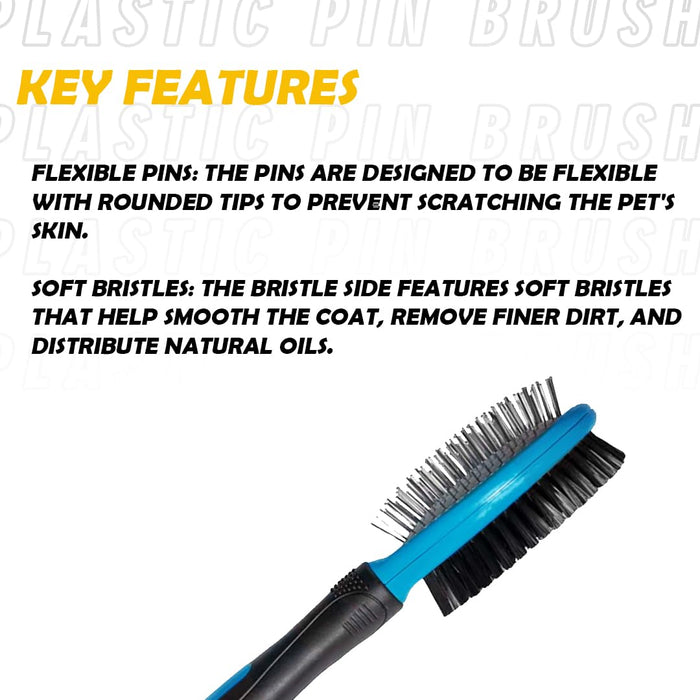 Furrtoolz Premium 2in1 Pin Brush Medium for Pets