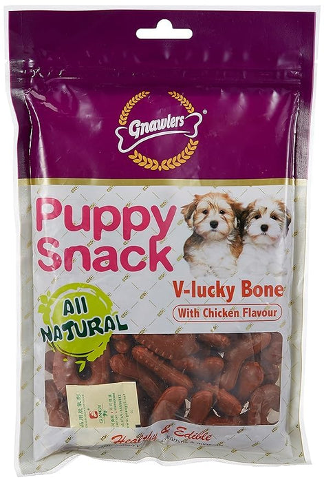 Gnawlers Puppy Snack V-Lucky Chicken Bone (270gm)