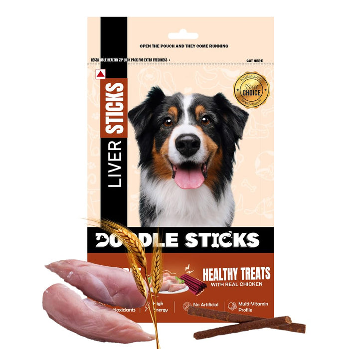 Doodle Sticks Suitable for All Breads Healthy Treats with Real Chicken (Liver Sticks) by Nootie