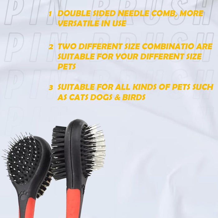 Nootie Plastic Handle Pin Brush For Pets