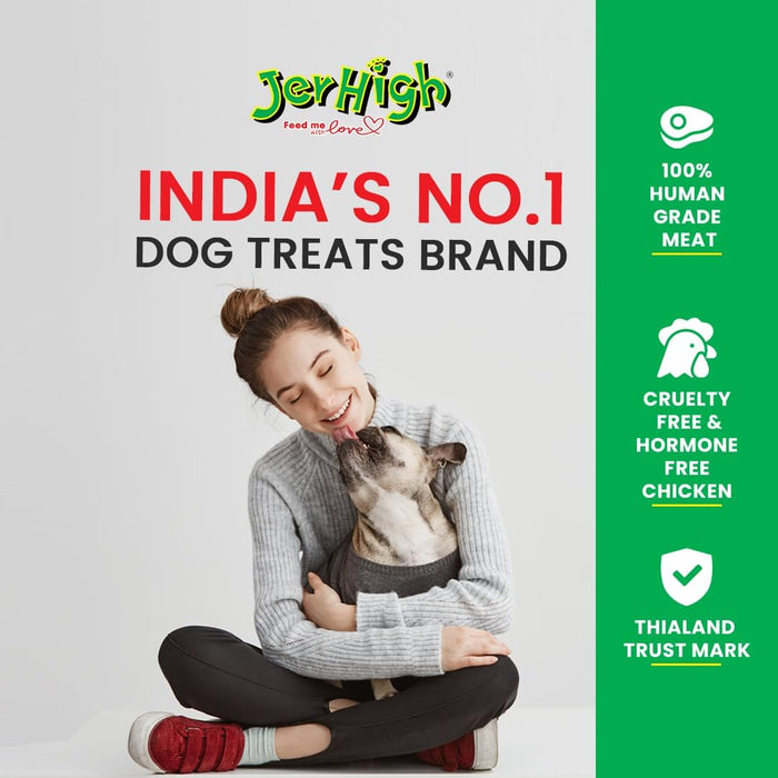 Jerhigh High Chicken Meat Stawberry Stick Dog Treats, Fully Digestible Healthy Snack & Training Treat, Size- 400 gm (Pack of 1)