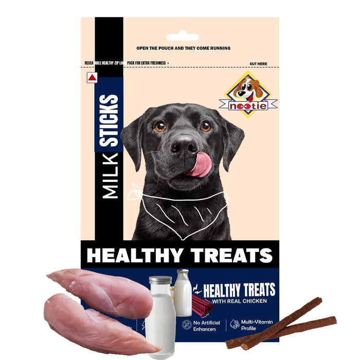 Doodle Sticks Suitable for All Breads Healthy Treats with Real Chicken (Milk Sticks) by Nootie