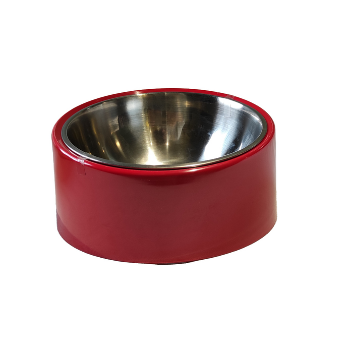Nootie Red Solid Melamine Slant Food & Water Feeder Bowl For Dogs/Cat