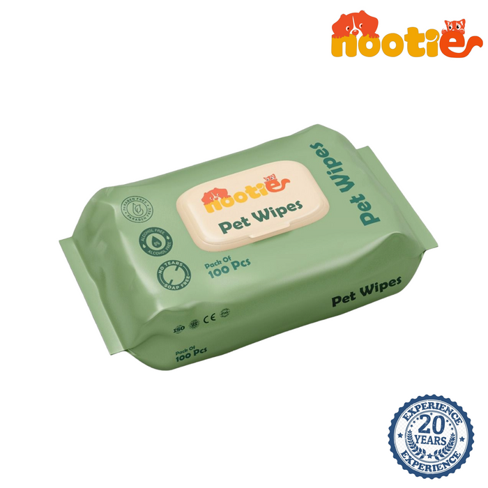 Nootie Wet Pet Wipes 100 Pulls , Suitable for Cats & Dogs