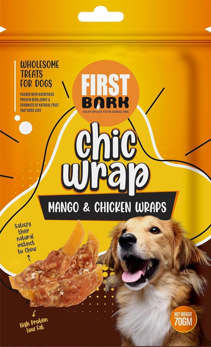 FirstBark Chic Wrap Mango & Chicken Wrap Flavor 70g (Pack of 2)