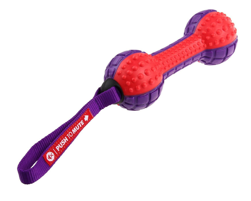 GiGwi Dumbell 'Push to Mute' Solid Dog Toy (Red/Purple)