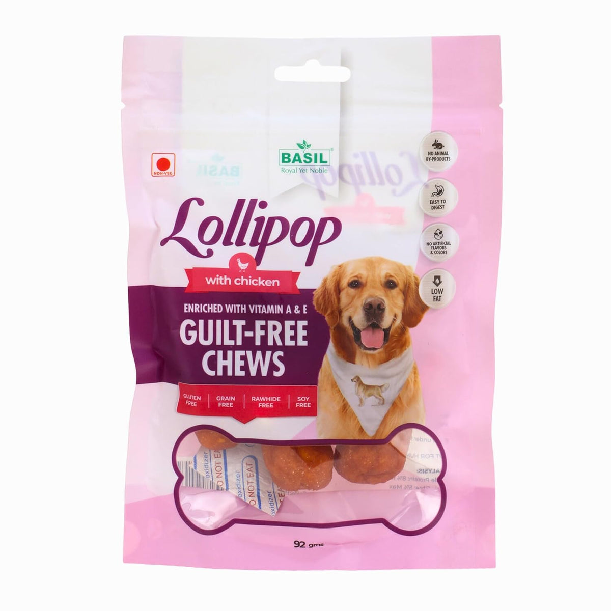 Basil Gluten Free Treats Chews Guilt Free Lollipop for Dogs